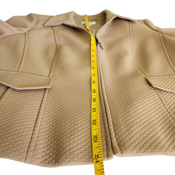 Talbots Womens Vintage Quilted Blazer Jacket Petite Size 14 Tan Workwear Career - Picture 11 of 12